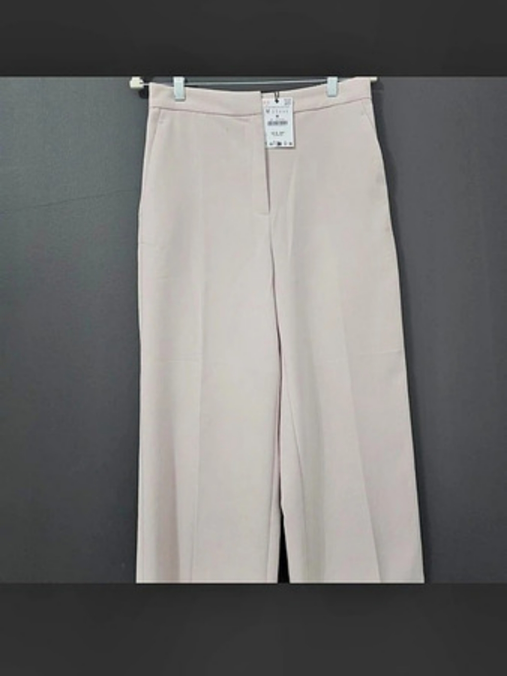 ZARA High-Waisted Wide-Leg Trousers Pink Medium